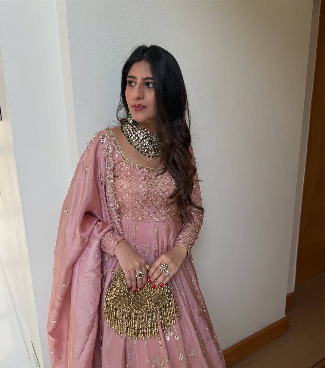 Blush Bloom Embroidered Anarkali Set