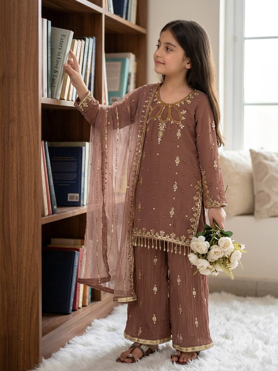 Twinning in Mauve — Mother-Daughter Sharara Set
