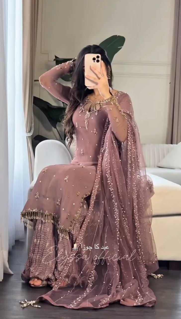 Twinning in Mauve — Mother-Daughter Sharara Set