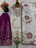 GMY SILK With Heavy Embroidery Sequence Work Top-Bottom And Dupatta Set Fully