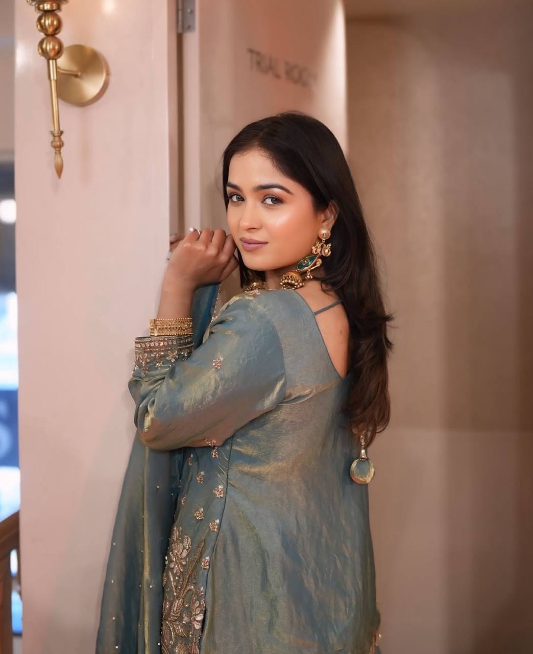 Agra Mist Embroidered Sharara Set